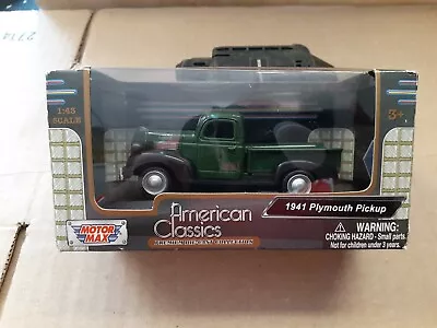  1941 Plymouth Pickup Truck 1:43 Scale Die Cast Collection By Motor Max Green  • $12