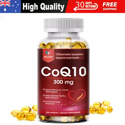 CoQ10 Coenzyme Q-10 Coenzyme 300mg Capsules BIOPERINE Antioxidant Heart Energy • $19.79