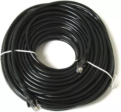 £8.89 • Buy 50m Network Ethernet Cable Cat5e Black External Outdoor LAN PC Router Modem RJ45