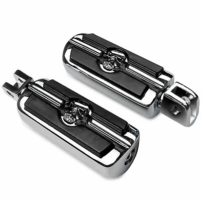 2x Chrome Skull Foot Pegs (Left & Right) For Suzuki M109R 2006-2018 (Front Only) • $33.99