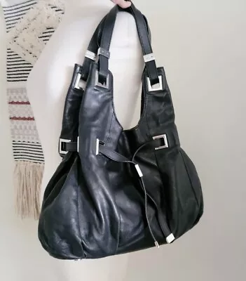 Michael Kors Black Drawstring Shoulder Bag Purse Handbag  • $98