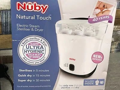 Nuby Electric Steam Steriliser & Dryer For Baby Bottles ~ NO Bottles Included • £44.09