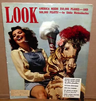Look Magazine August 27 1940 Ann Rutherford Jean Harlow Clark Gable Joe Dimaggio • $10.99