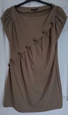 Ladies QED London Brown Tunic Top Size L • £0.99
