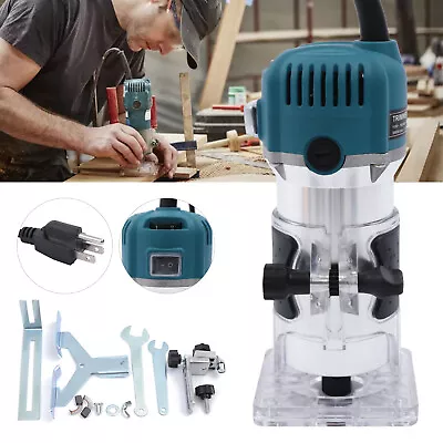800W Electric Compact Router Wood Trimmer Router Tool With 6 Variable Speed • $31.35