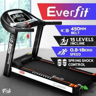 $563.55 • Buy RETURNs Everfit Treadmill Electric Auto Incline Home Gym Exercise Machine Fitnes
