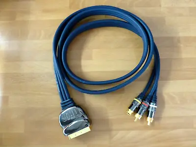 SCART To 2 RCA S-video 1.5m Lead Cable Gold Jacks. Thor Professional Twin • £9.50