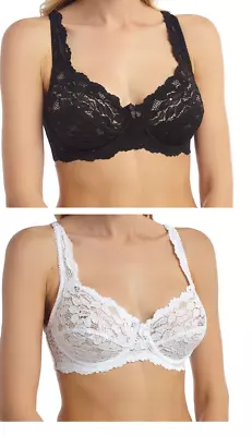 Ladies Full Cup Lace Underwired Everyday Stretch Floral Non Padded Bra Lingerie  • £8.90
