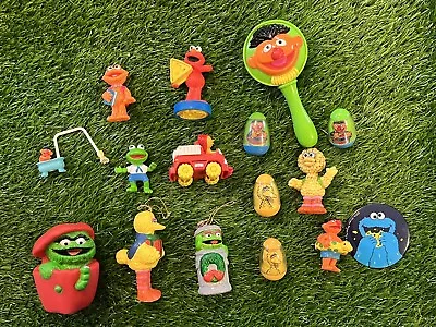 Lot Of 16 Vintage 80's 90's Sesame Street & Muppets Toys Jim Henson Big Bird • $17.99
