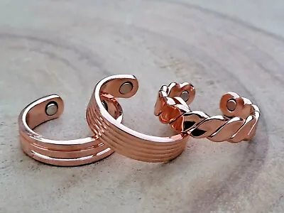 2 Pack Pure Copper Magnetic Ring Men Women Arthritis Adjustable Adjustable Ring • $13.95