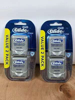 Lot Of 2 Packs Of 2 Oral B Glide Pro Health Deep Clean Dental Floss Cool Mint   • $17.99