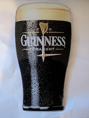 Guinness Draught Pint Shaped Glass Bar Clock No Movement  • $14.80