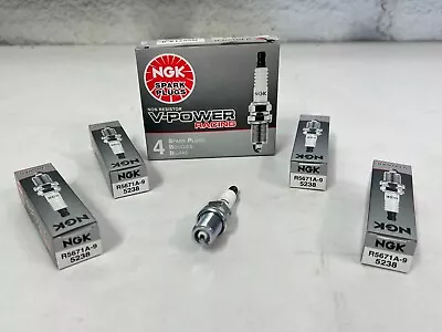 BOX OF 4 NGK V-Power Racing 14mm .750  Flat Spark Plugs R5671A-9 (5238) • $23.75