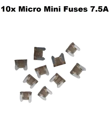 $3.45 • Buy 10x 7.5 AMP Micro Mini Car Fuse Blade Truck 7.5A Automotive Low Profile Fuses