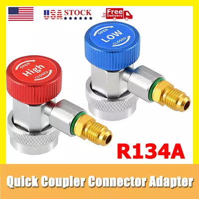 R134A Quick Connector Adapter Coupler Fitting A/C Manifold Gauge Set Low/High • $13.99