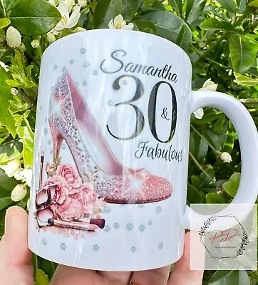 Personalised 30th 40th 50th 60th Birthday Mug Age & Name Fabulous Mug • £6.50