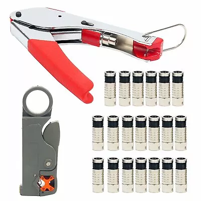 Coaxial Compression Tool Set F Rg6 Rg59 Connector Cable Coax Crimper TV Tools • $20.59