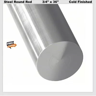 Steel Solid Round Stock 3/4 Inch X 3 Ft Rod Alloy 1018 Unpolished Cold Finish • $28.75