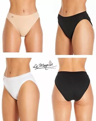 3 Pack La Marquise Ladies High Leg Briefs Knickers 95% Cotton Rich Comfort 1008 • £9.69