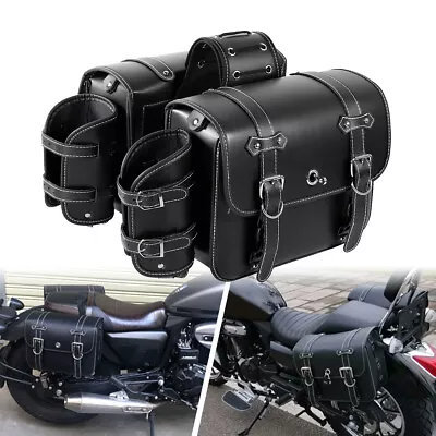 Black SaddleBags W/ Cup Holder For Suzuki Boulevard M109R M50 M90 M95 C109R C50 • $109.99