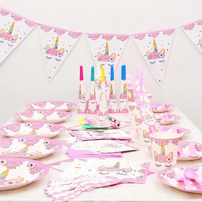 $5.95 • Buy 68 PCS Unicorn Birthday Party Supplies Set & Tableware Kit