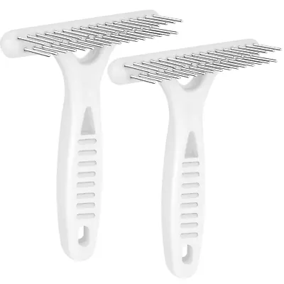 2 Pack Dog Grooming Rake Stainless-Steel Pet Deshedding Dematting Brush Comb D • $8.95