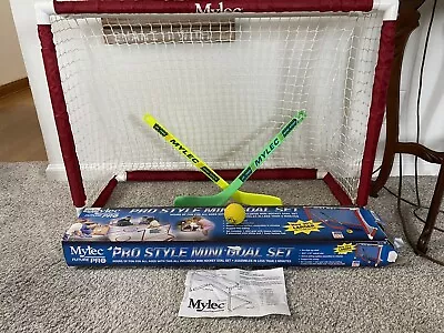 Vtg Mylec Knee Hockey / Mini Hockey 1 Net/Goal & 2 Stick And Ball Complete Set • $36