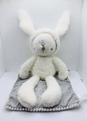 Mamas & Papas My First Bunny Rabbit Cream Soft Toy Comforter With Hood & Blanket • £12.99