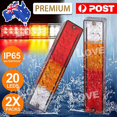 2X 20 LED Tail Lights Truck Stop Indicator Rear Lamp Ute Trailer Caravan 12V • $13.95