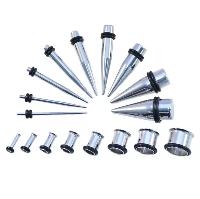 £2.19 • Buy Surgical Steel EAR TAPER STRETCHER Ear Stretching Kit Expander Set WITH TUNNELS