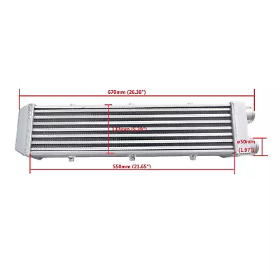 26 X6 X3  One Side 2  Inlet Outlet Universal FMIC Aluminum Turbo Intercooler • $93