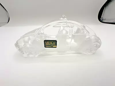 Mikasa Volkswagen VW Beetle Clear And Frosted Crystal Ornament - SN 192/979 • $12