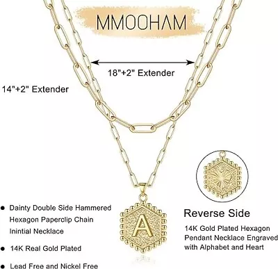 Dainty Gold Necklace For Women - 14K Solid Gold Over Layering Necklaces For Wome • $23.87