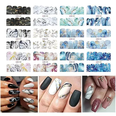 Nail Decor Decal Stickers Nail Art Accessories Marbled Series Card Head Design • £1.19