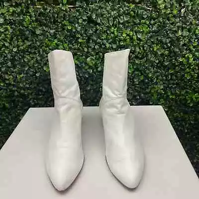 Vintage Mistee White Leather Booties Women’s Size 7.5B • $40