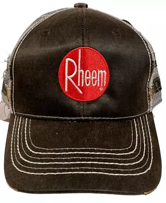 Rheem Mossy Oak Camo Hunting Cap Hat With Tags Trucker Mesh Back Snap Back • £14.43