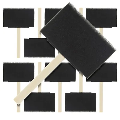 $9.99 • Buy US Art Supply 4  Foam Sponge Wood Handle Paint Brush Set 10pc Paint Acrylics