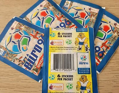 £39.99 • Buy 5 X Merlin EURO 96 Unopened Complete Sealed Sticker Packets - Zidane Rookie ?