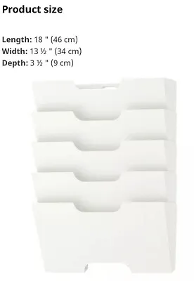 NEW Ikea Kvissle 5 Shelve Metal Wall Magazine Hanging File Rack White • $19.99