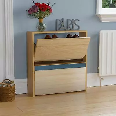 Shoe Rack Shoe Storage Mirrored Cabinet Wooden Stand Cupboard Unit 2 3 4 Drawer • £29.99