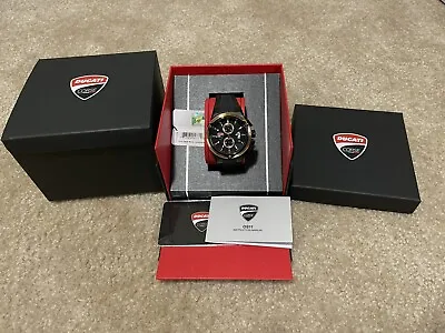 Ducati Corse Chronograph Black Dial Leather Men's Watch DTWGC2019103 • $215