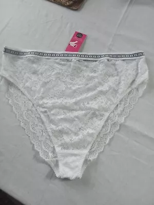 M&S Boutique High Waist High Leg Knickers White XL New With Tags • £1.99