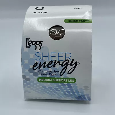 $12.95 • Buy Leggs Sheer Energy Sheer Pantyhose Suntan Medium Support Leg Size Q Large -1Pair