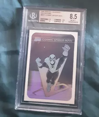 1990 Marvel Universe Cosmic Spider Man Hologram #MH1 BGS 8.5 NM MT+ • £802.70