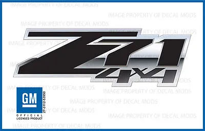 Set Of 2: 2007 - 2013 Chevy Silverado Z71 4x4 Decals - FSBLK 3D - Black Stickers • $23.96