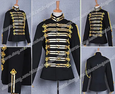 $105.99 • Buy Michael Jackson Military Prince Black Cosplay Costume Gold Stripe Short Jacket