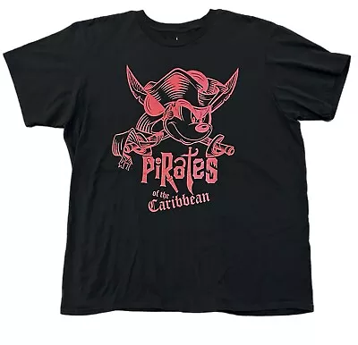 Disney Pirates Of The Caribbean Mickey Mouse Men’s Black Red T Shirt Size 2XL • $29.99