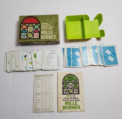Vintage 1962 Mille Bornes Parker Brothers French Card Game Craze Cars Strategy • $19.99