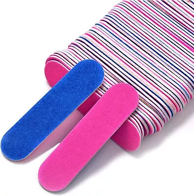 Mini Nail File Bulk 300Pcs - Double Sided Emery Boards (Blue And Pink) • $12.78