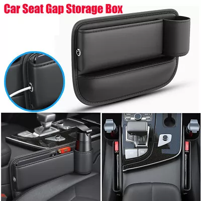 Universal Leather Car Seat Gap Organizer Storage Bag Seat Box Holder Accessories • $21.82